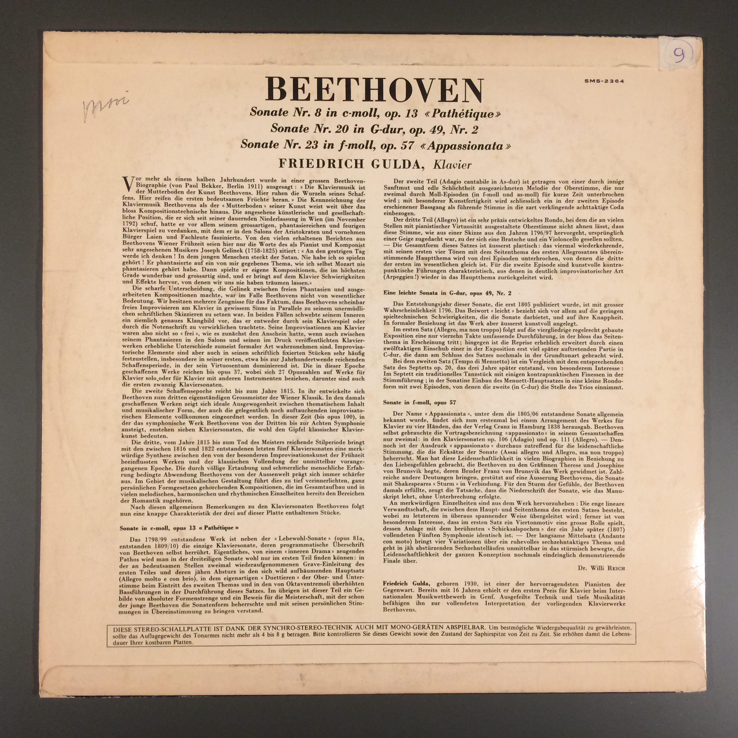 Pathetique - Appassionata - Op. 49 Nr. 2 - Beethoven (kapak - arka yüz) Pathetique - Appassionata - Op. 49 Nr. 2 - Beethoven